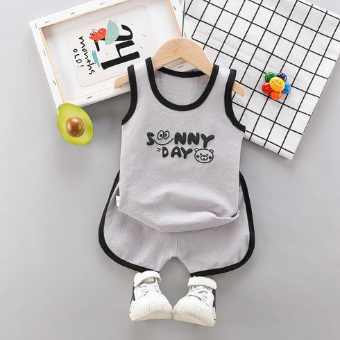 Summer boy short sleeve two-piece set